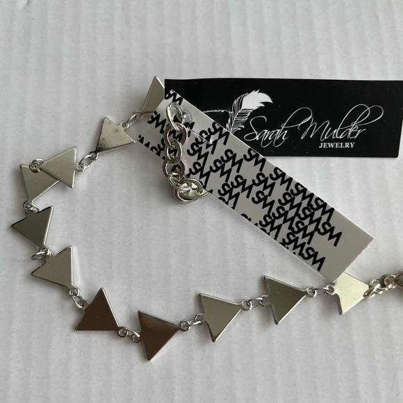 Sarah Mulder Silver Plated Triangle Bracelet - Picture 2 of 3